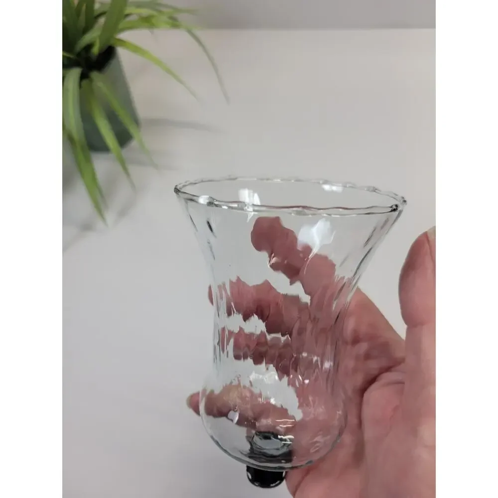 Vintage Homco Pale Blue Honeycomb Peg Votive Cup Candle Holder Glass Sconce